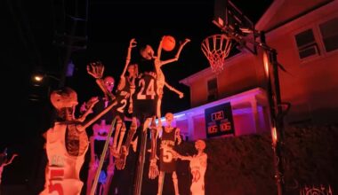 New Jersey homeowner recreates unforgettable Knicks NBA Finals moment in Halloween display