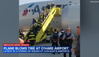 American Airlines O'Hare news today: Crew reported brake problem before tire blew out on flight at Chicago airport, officials say