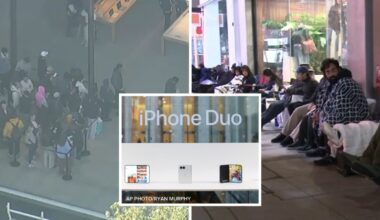 New iPhone Duo: Fans camp out across Los Angeles for Apple's first foldable smartphone