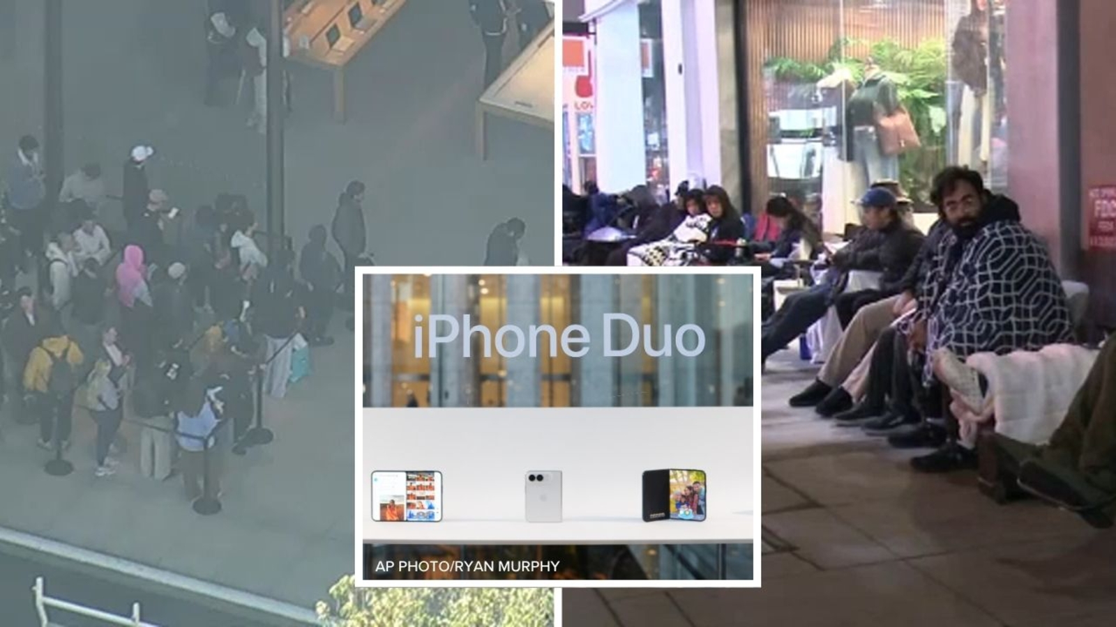 New iPhone Duo: Fans camp out across Los Angeles for Apple's first foldable smartphone