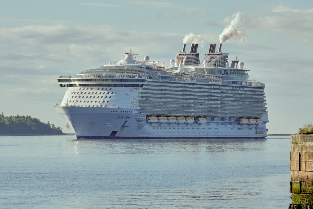 The Oasis of the Seas cruise ship docks at Halifax Port.