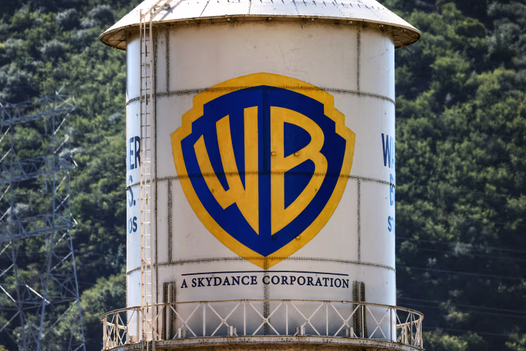 The Warner Bros. Water Tower with Skydance added underneath 