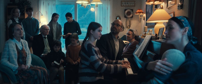 Sebastian Stan, Jonathan Ciprian Breazu, Teodora Sabina Barau, Vanessa Ceban, and Renate Reinsve in Fjord (2026)
