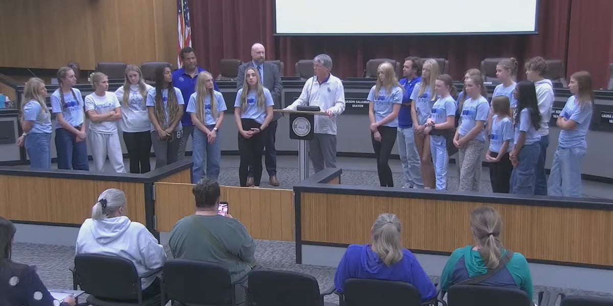 Stevens girls tennis team honored by Rapid City mayor