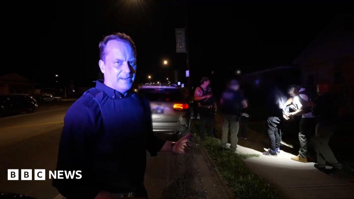 Correspondent Quentin Sommerville witnesses suspect being arrested