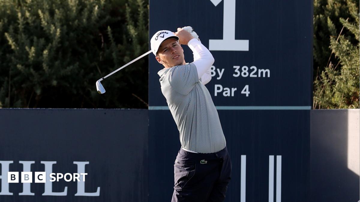 Matthew Jordan tees off at the first hole at  at the Alfred L
