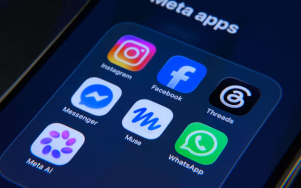 A folder containing Meta apps (Instagram, Facebook, Threads, Messenger, Muse, WhatsApp and Meta AI) is displayed on a smartphone screen in Creteil, France, on September 9, 2026, after Meta launched Muse, an autonomous personal artificial intelligence agent. (Photo by Samuel Boivin/NurPhoto) (Photo by Samuel Boivin / NurPhoto via AFP)