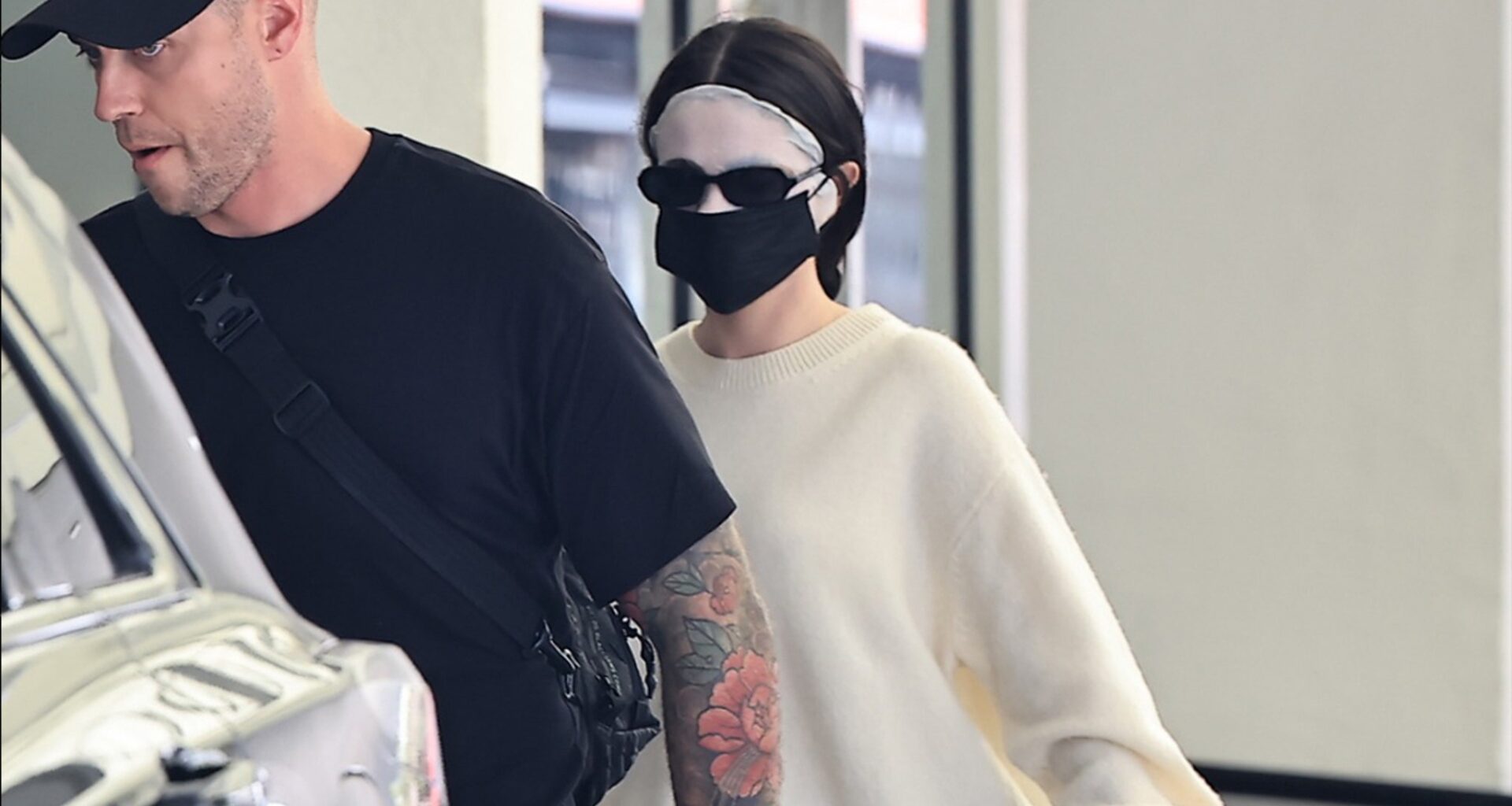 Selena Gomez Sports Bright White Face Mask After Beverly Hills Beauty Session