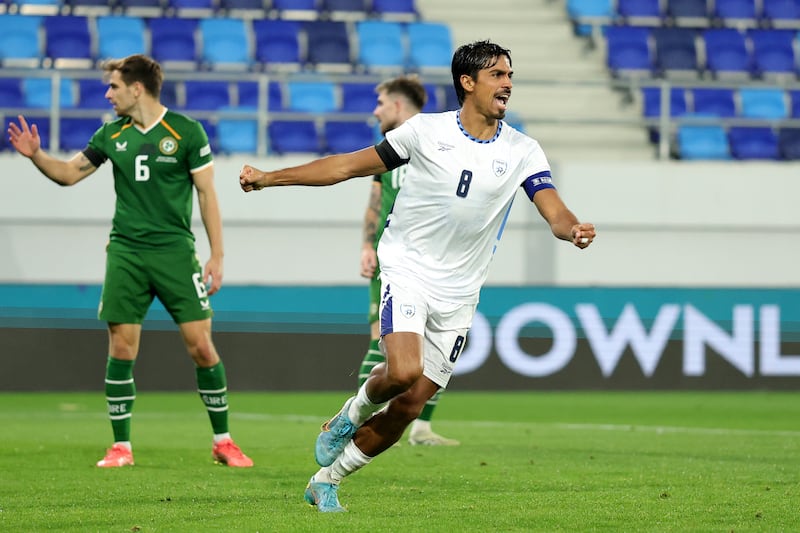 Dor Peretz celebrates scoring for Israel. Photograph: Srdjan Stevanovic/Getty Images
