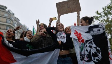 Scuffles and fires break out as protesters rally across France, joining students | World News