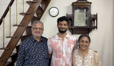 Aqeel Tapia, center, moved back to Mumbai last year after 11 years in Utah.