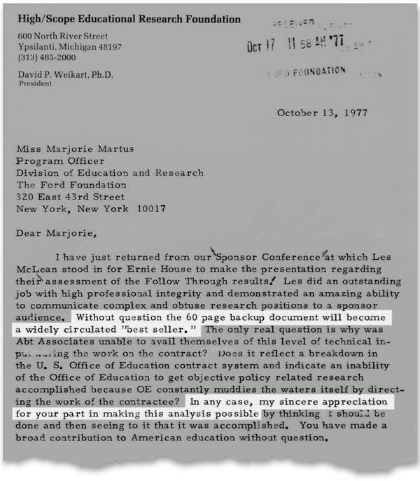 A letter with highlighted passages.