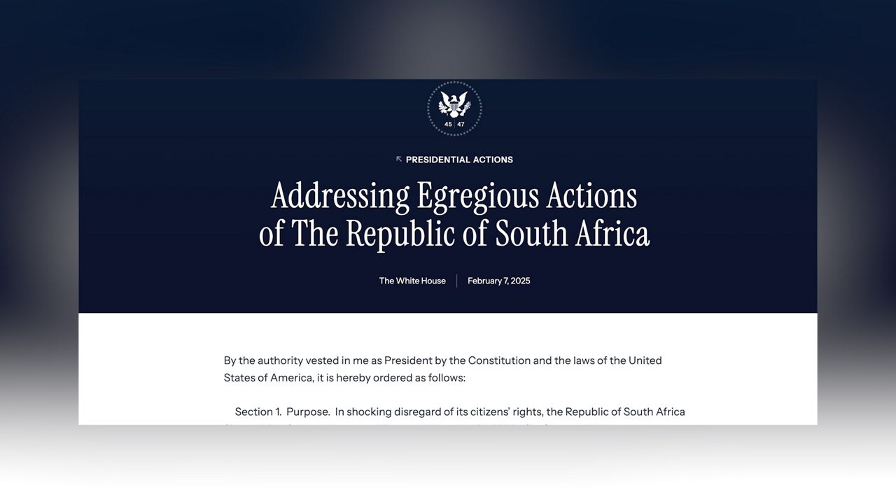 The executive order specifically prioritizing Afrikaners through the U.S. Refugee Admissions Program.