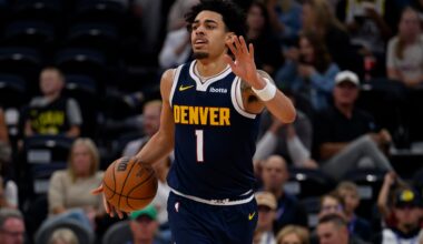 Nuggets' Julian Strawther leaves preseason game with leg injury