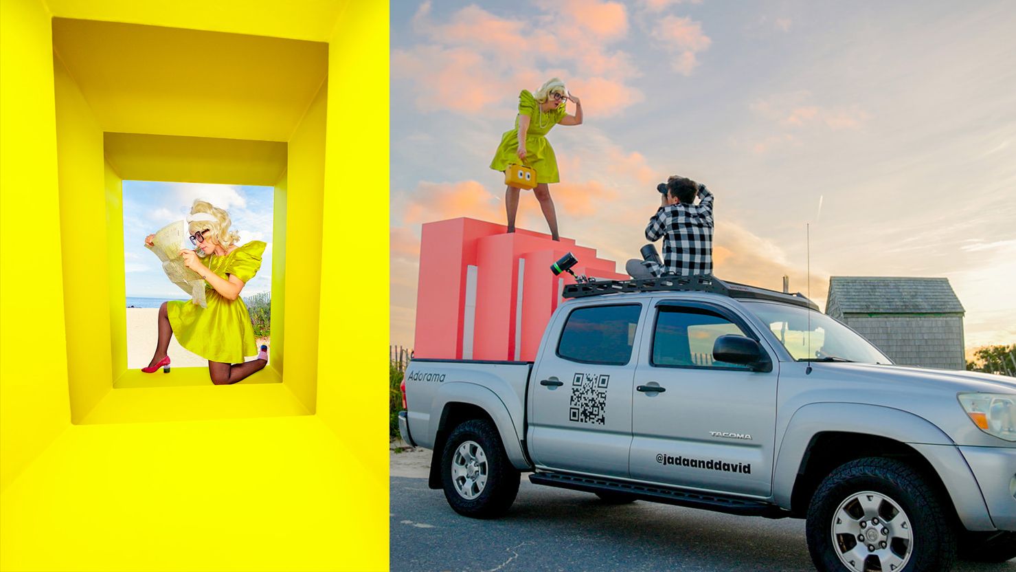 Behind-the-scenes photos from Jada and David's All About the Journey truck set across America