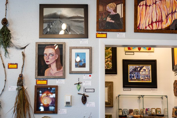 Art by member artists hangs on the walls at Madison and Main Gallery in Greeley on Friday, Oct. 16, 2026. (Brice Tucker/Staff Photographer)