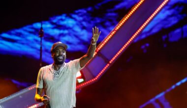 Philadelphia-born rapper Meek Mill on stage during the One Philly: Unity Concert for America on the Benjamin Franklin Parkway Sunday, July 5, 2026, in Philadelphia.