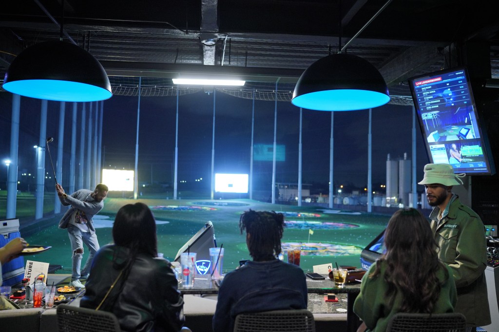  A view of the atmosphere during COLTURE's 2024 Pre-Grammy Kickback at Top Golf on February 02, 2024 in El Segundo, California