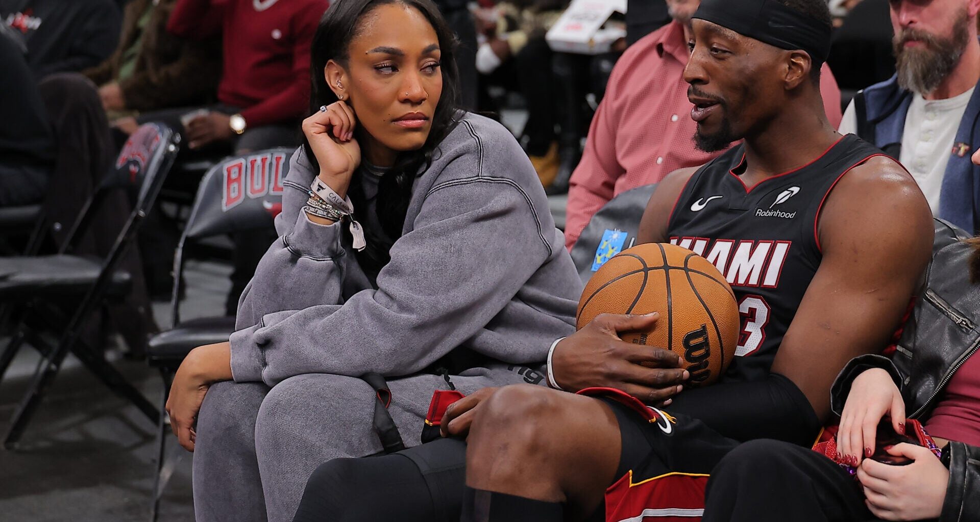 A'ja Wilson’s brutal reaction to boyfriend Bam Adebayo and the Heat's struggles caught on camera