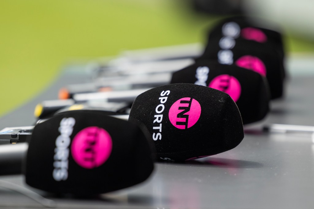 TNT sports microphones during the Gallagher PREM Final match between Northampton Saints and Exeter Chiefs