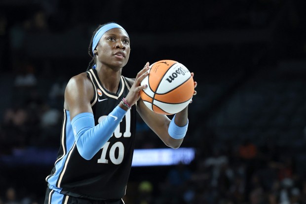 Rhyne Howar of the Atlanta Dream shoots a free throw against the Las Vegas Aces in the fourth quarter of their game at Michelob ULTRA Arena on Aug. 18, 2026 in Las Vegas, Nevada. (Photo by Ethan Miller/Getty Images)