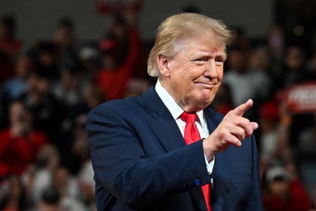 President Donald Trump arrives to deliver remarks during a rally at F&M Bank Arena on Oct. 10, 2026 in Clarksville, Tennessee. (Photo by Roberto Schmidt/Getty Images)