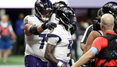 Huntley leads late TD drive to force OT and then scores on 1-yard run as Ravens beat Falcons 30-23