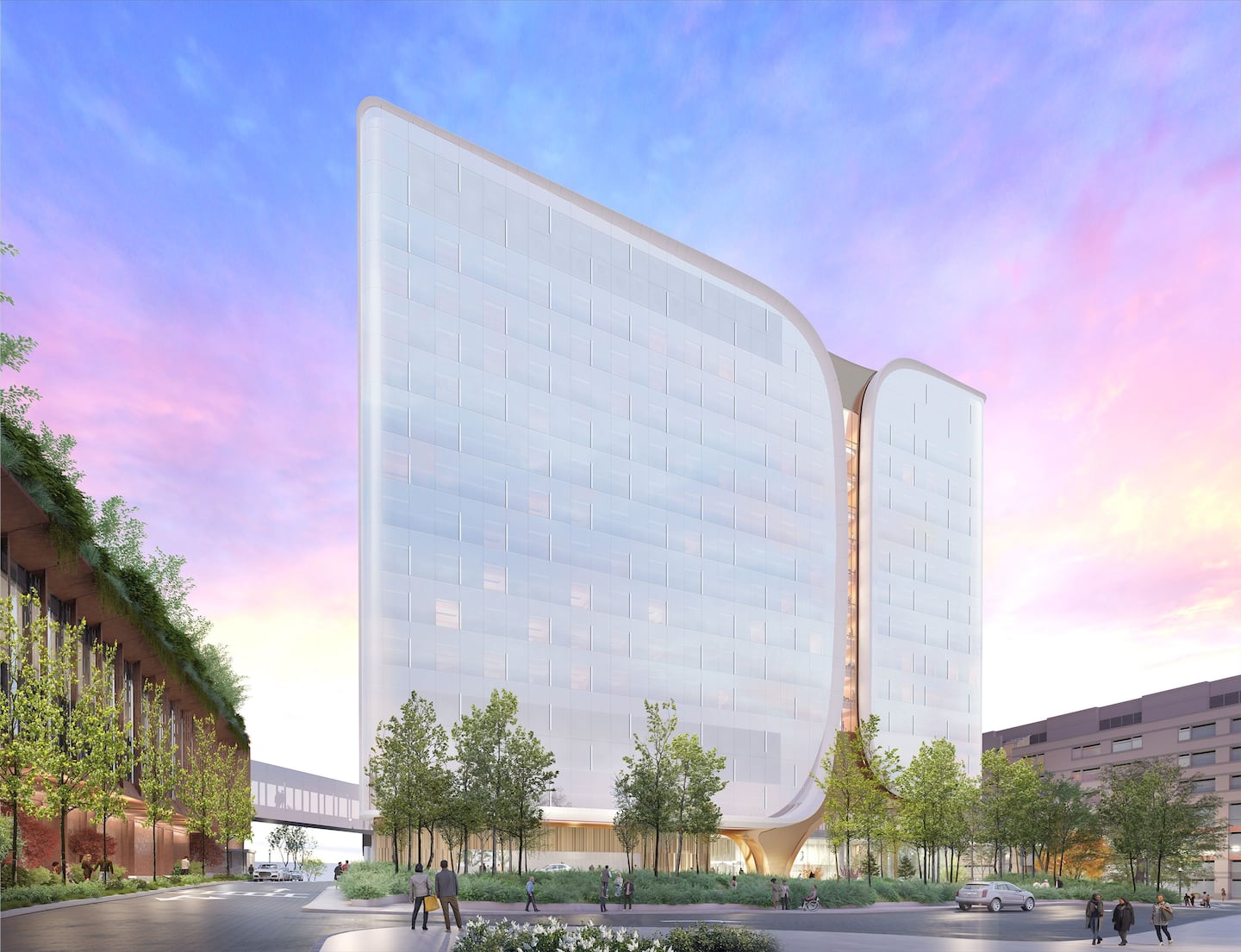 A rendering of Dana-Farber Cancer Institute's new Lavine Bekenstein Cancer Hospital.