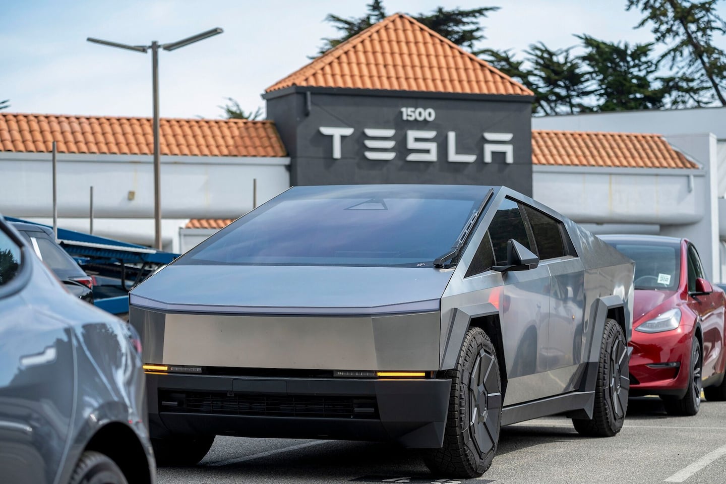 A Tesla Cybertruck.
