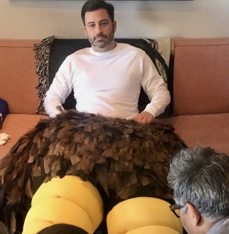 Rodney Munoz suits up Jimmy Kimmel for an episode.
