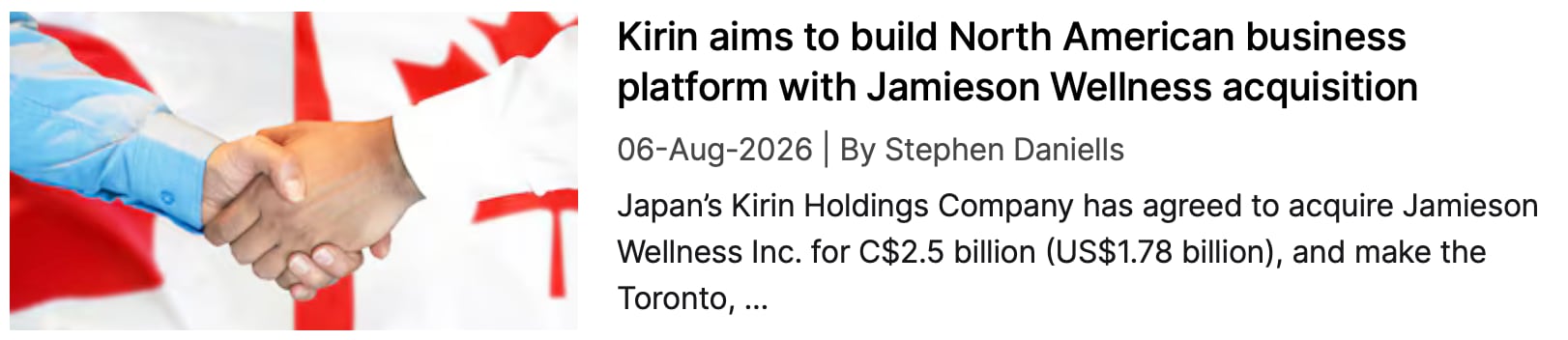 Jamieson acquisition NI coverage