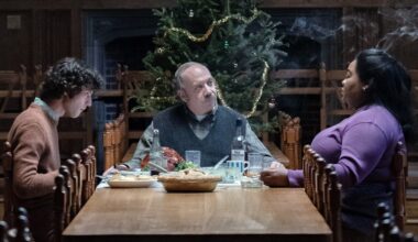 The Holdovers, from left: Dominic Sessa, Paul Giamatti, Da'Vine Joy Randolph, 2023.