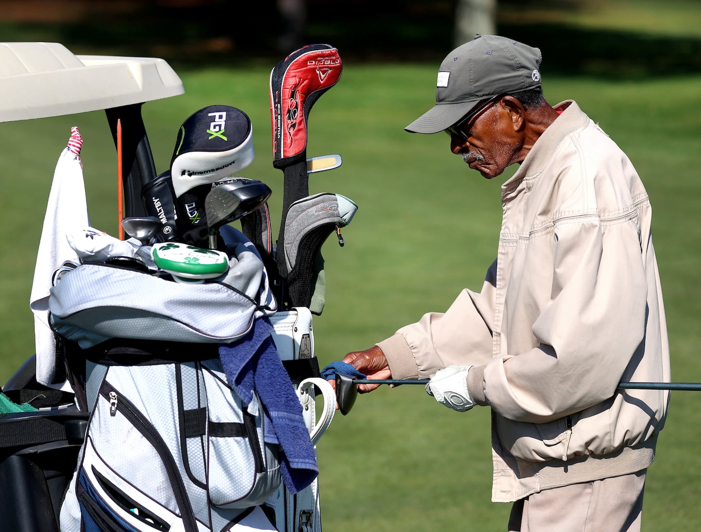 George Jones cleans his club.  