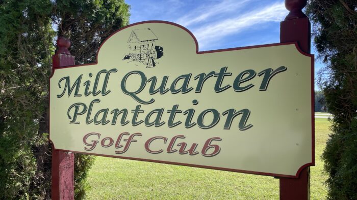 Mill Quarter Plantation Golf Club sign Cropped scaled