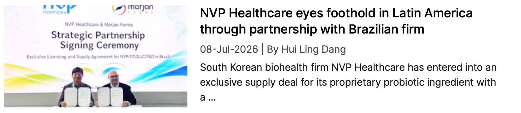 NVP Brazil partnership coverage