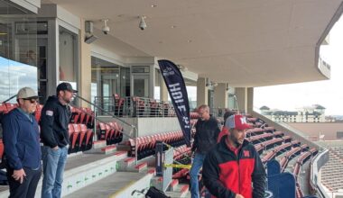 Fans tee off inside Memorial Stadium for unique golf event