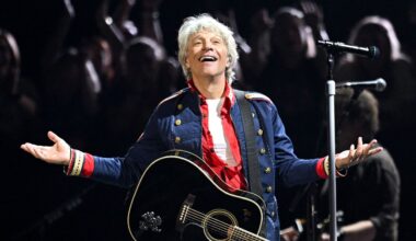 Bon Jovi smiling on stage