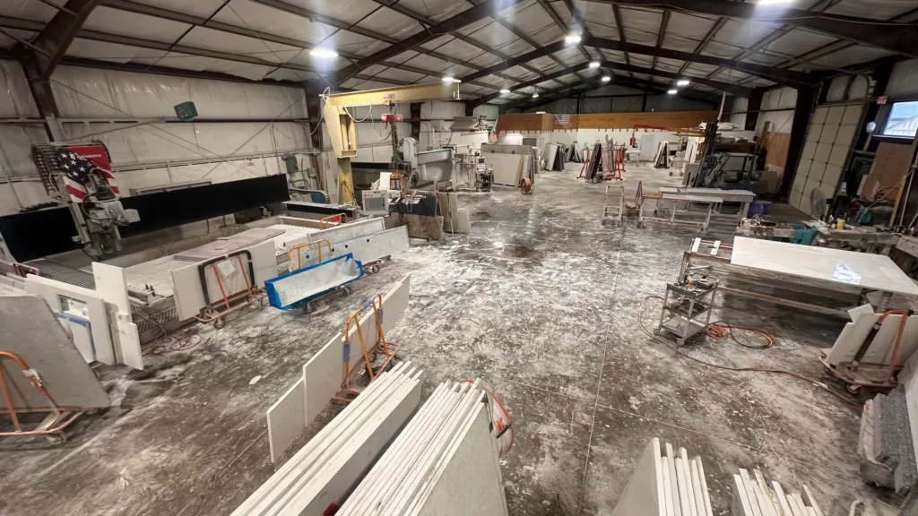 The inside of a warehouse