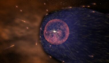 a purple bubble on a starry background
