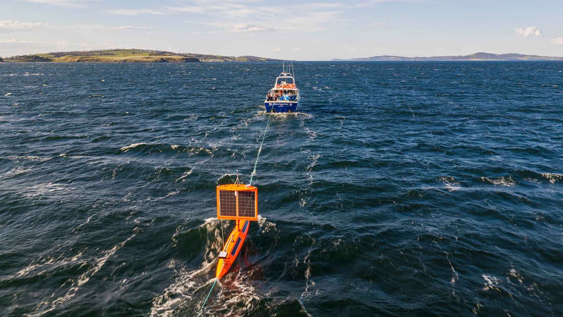 A 23-foot drone sailboat left Tasmania to circle Antarctica alone for 200 days, met waves over 26 feet within days of leaving, and will log more than 13,000 miles measuring how much carbon the Southern Ocean swallows before coming back to swap its sensors