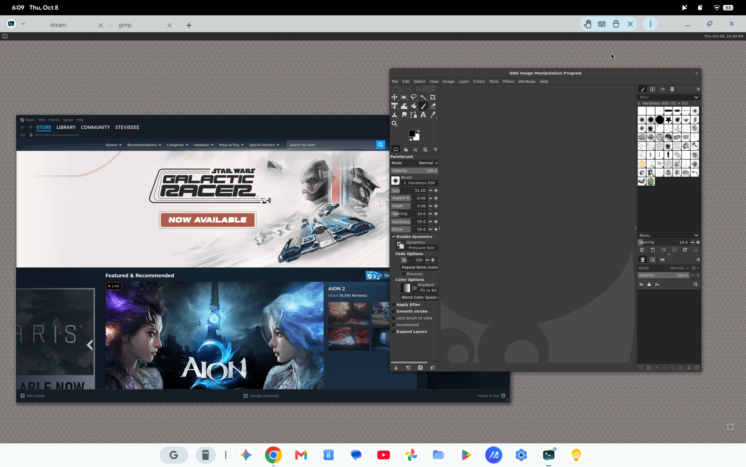 Apps in the Googlebook’s Linux virtual machine don’t show up in the taskbar or app tray.