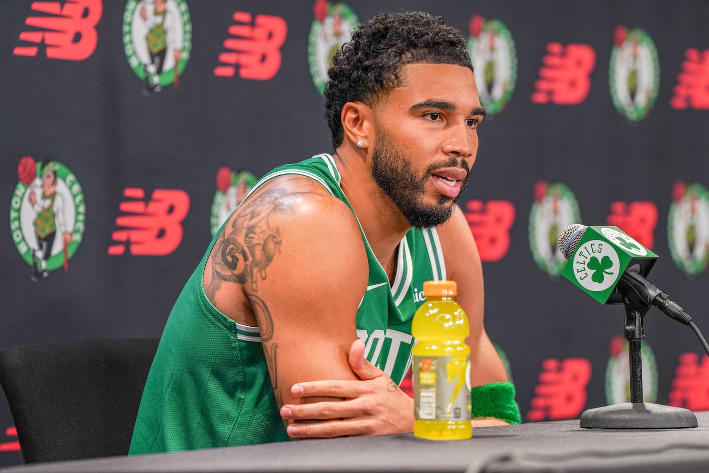 Jayson Tatum said his mental outlook and physical conditioning are excellent.