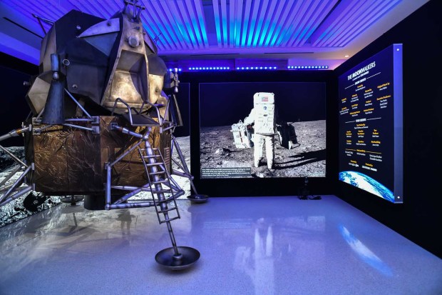 See a replica of the Apollo Lunar Module Eagle, 3D artifacts, archival materials and hands-on activities for both adults and children in "The Moonwalkers: A Journey with Tom Hanks." (Robert Valladares/Courtesy)