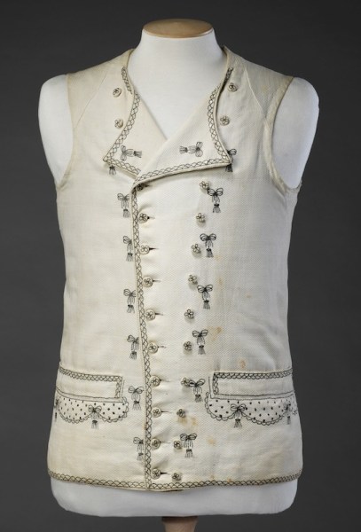 Waistcoat 1790s John Bright Collection https://www.thejohnbrightcollection.co.uk/costume/waistcoat-15/