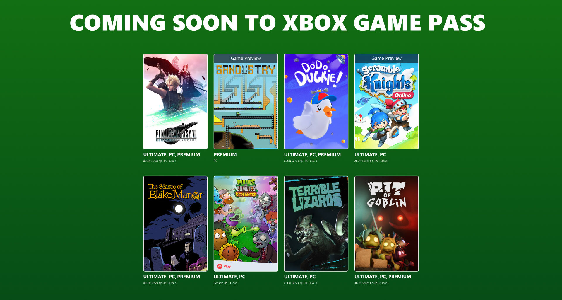 XBOX Game Pass Coming Soon Hero Image