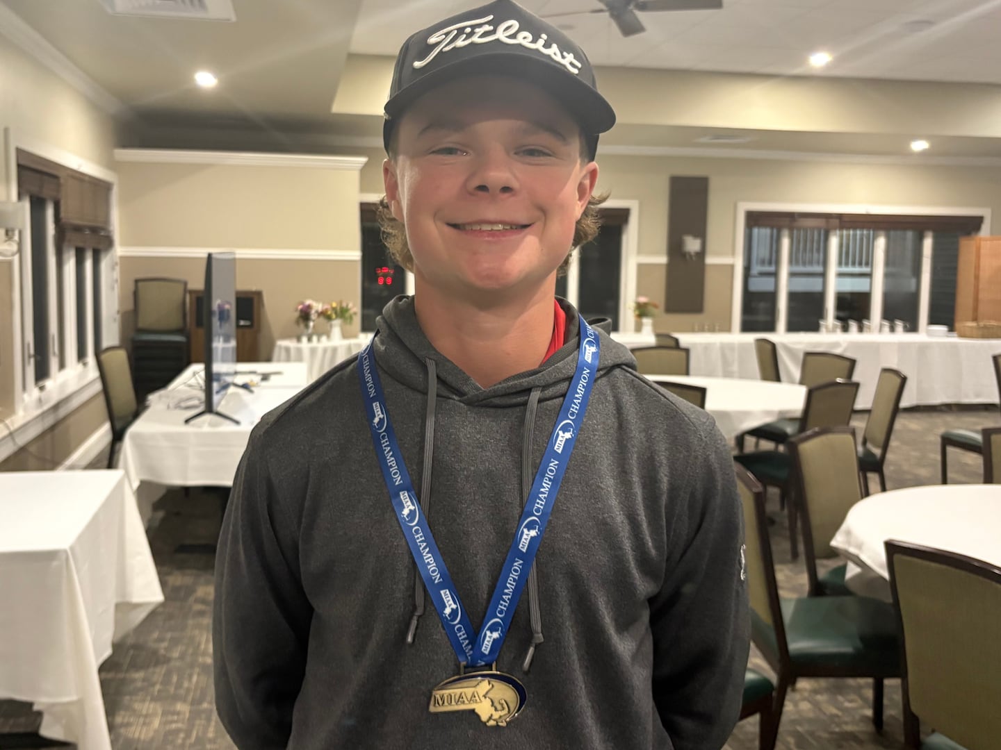 After making par on the 12th hole, Old Rochester junior Jack Czerkowicz finished off his 4-over-par 76 to win medalist honors in the 2025 Division 3 South championship.