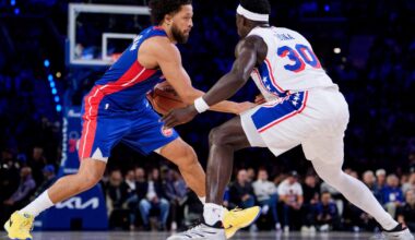 Cunningham scores 26, Collins has double-double in Detroit's 106-93 win over LeBron, 76ers