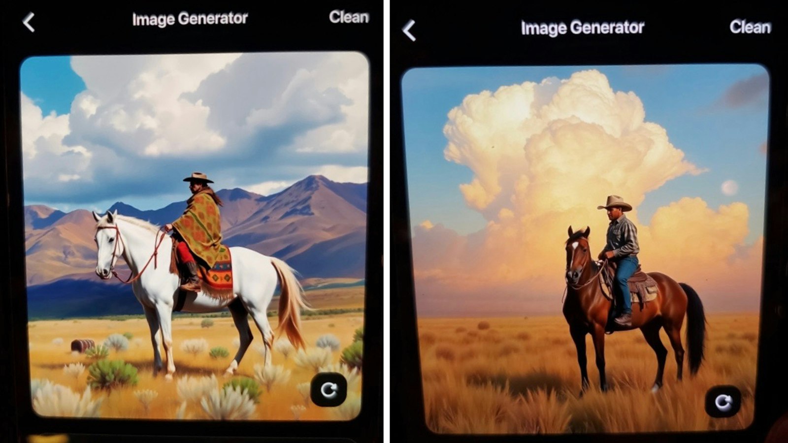 Bob Coronato produced these Western art images using a 99-cent artificial intelligence app. From here, the photos can be sent overseas for painting, then they come back to an artist to highlight and claim as his own.