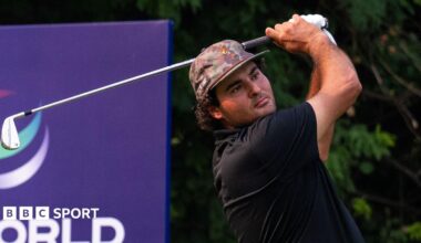 Eugenio Chacarra hits a shot during the third round of the India Championship