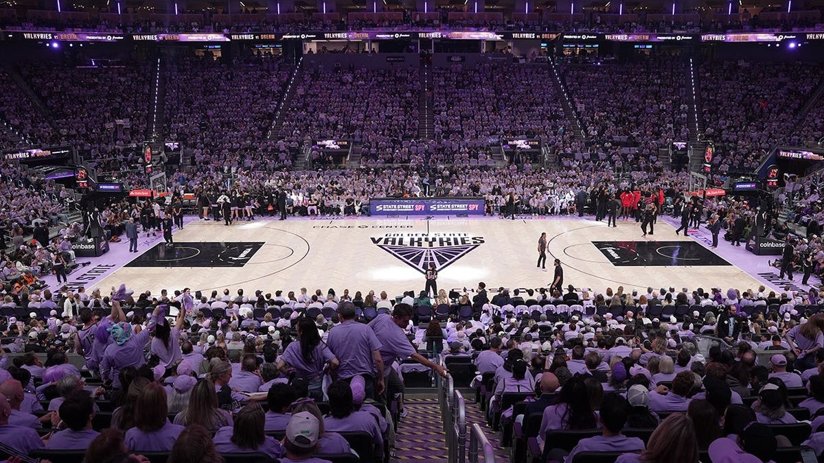 Chase Center interior during Atlanta Dream and Golden State Valkyries WNBA Finals game.